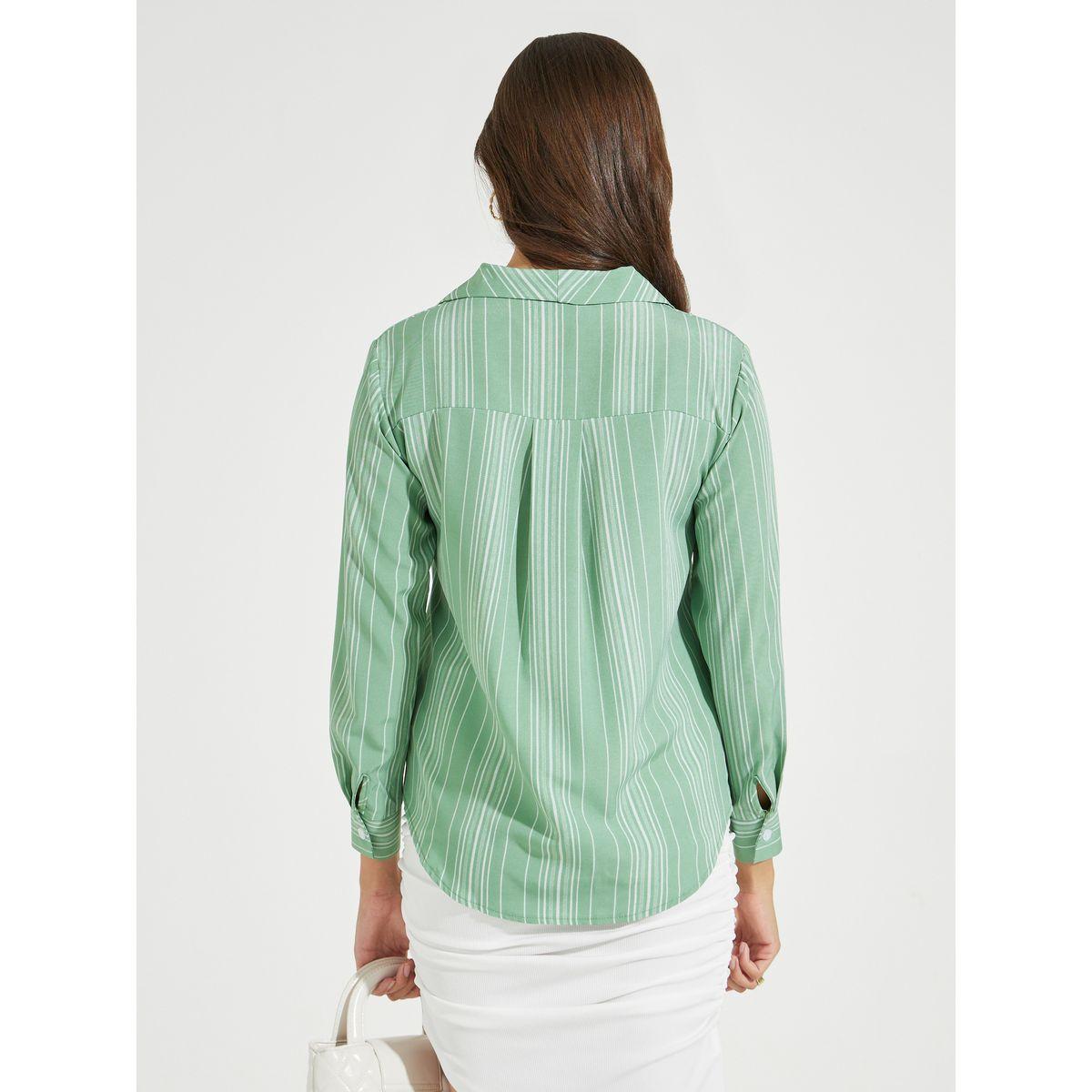 Styli Striped Collared Long Sleeves Shirt-women-clothing-shirtsandblouses-shirts-image-5