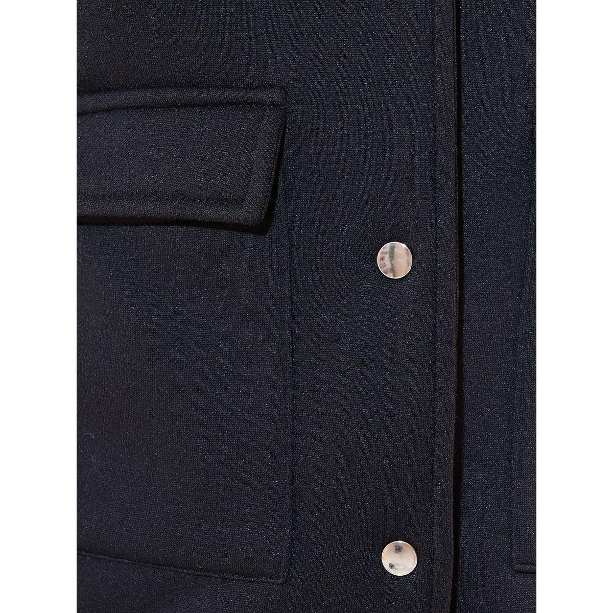 Styli Plain Lightweight Stand Collar Bomber Jacket with Button Detail-women-winterwear-coatsandjackets-jackets-image-4