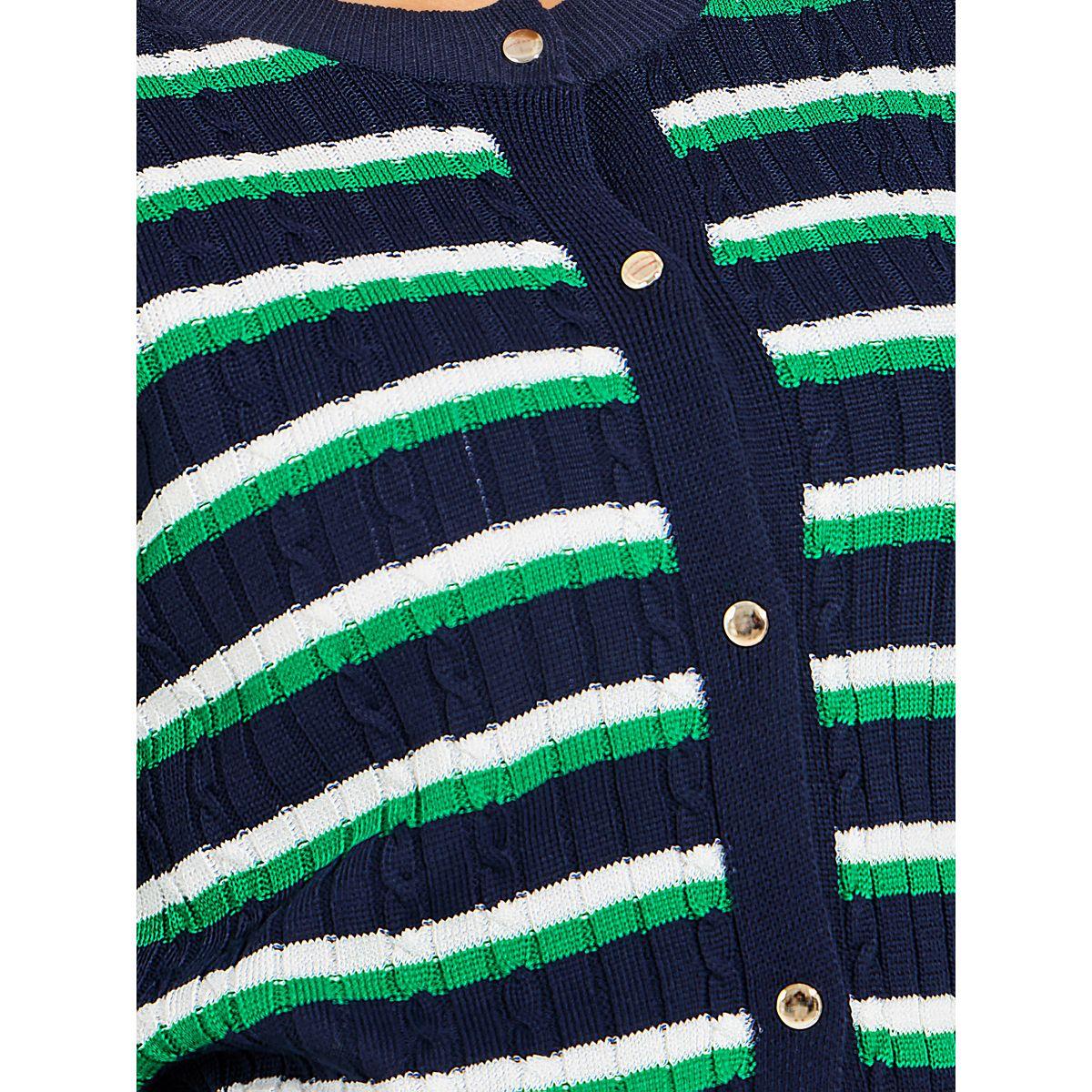 Styli Striped Knit Top with Buttons-women-clothing-tshirts-image-4