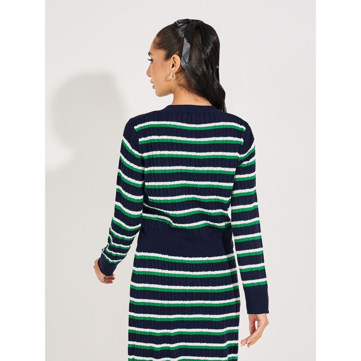 Styli Striped Knit Top with Buttons-women-clothing-tshirts-image-5
