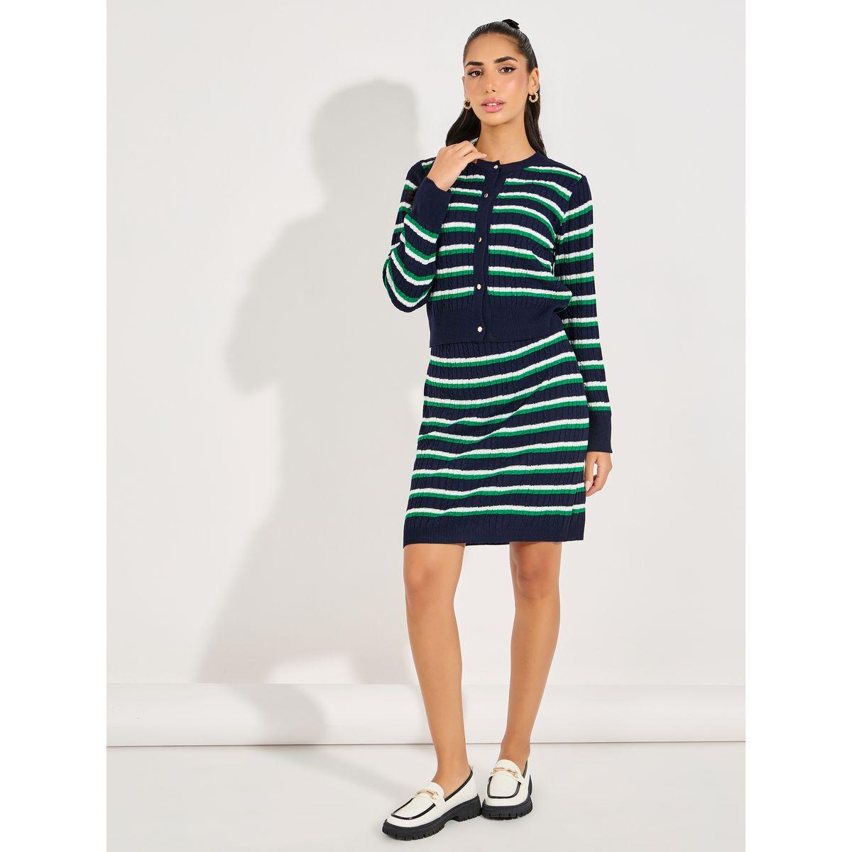 Styli Striped Knit Top with Buttons-women-clothing-tshirts-image-6
