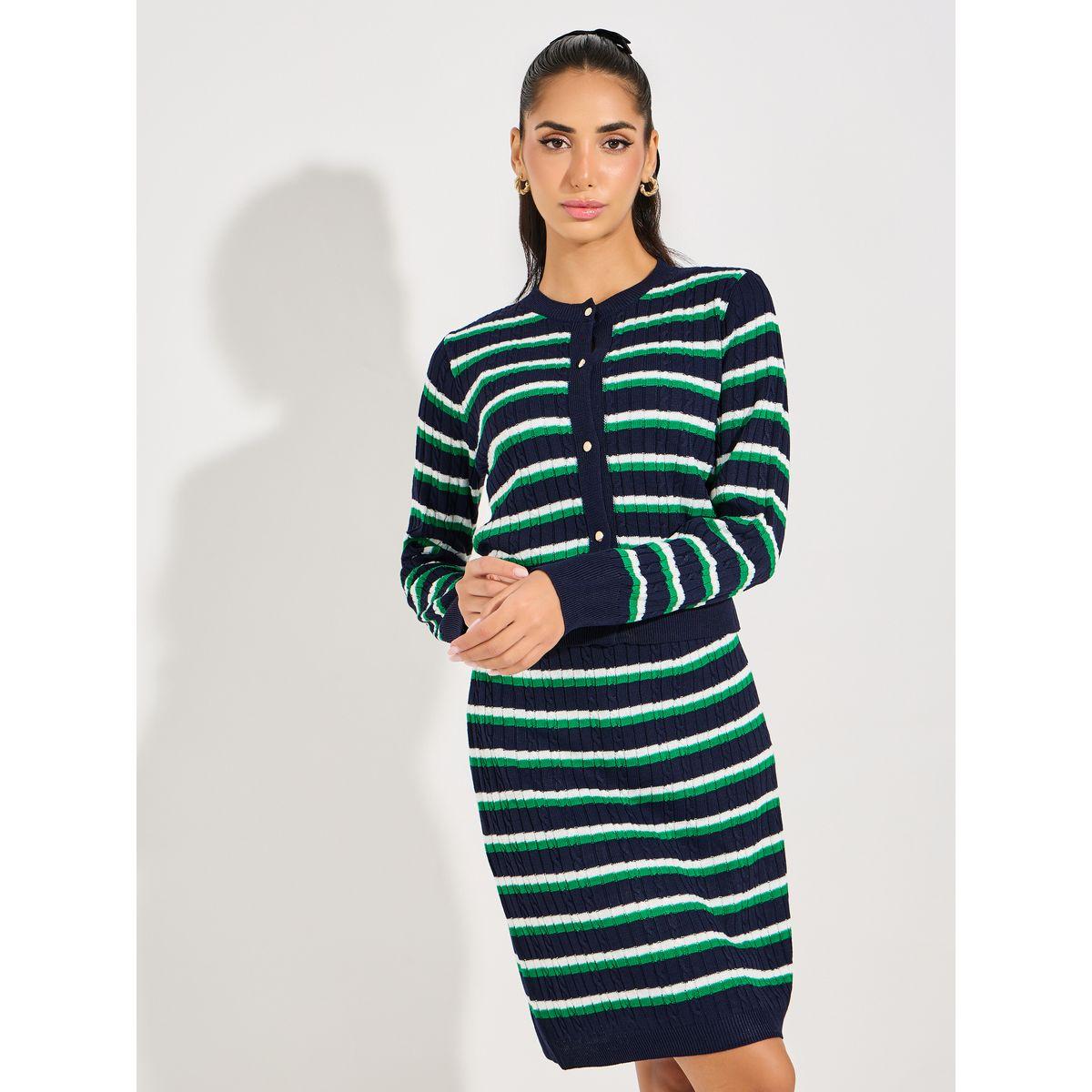 Styli Striped Knit Top with Buttons-women-clothing-tshirts-image-7