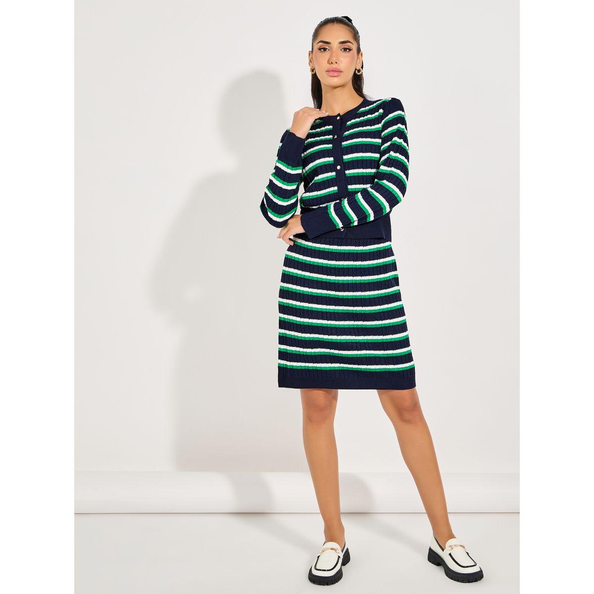 Styli Striped Knitted Mini Skirt-women-clothing-bottoms-skirts-image-1