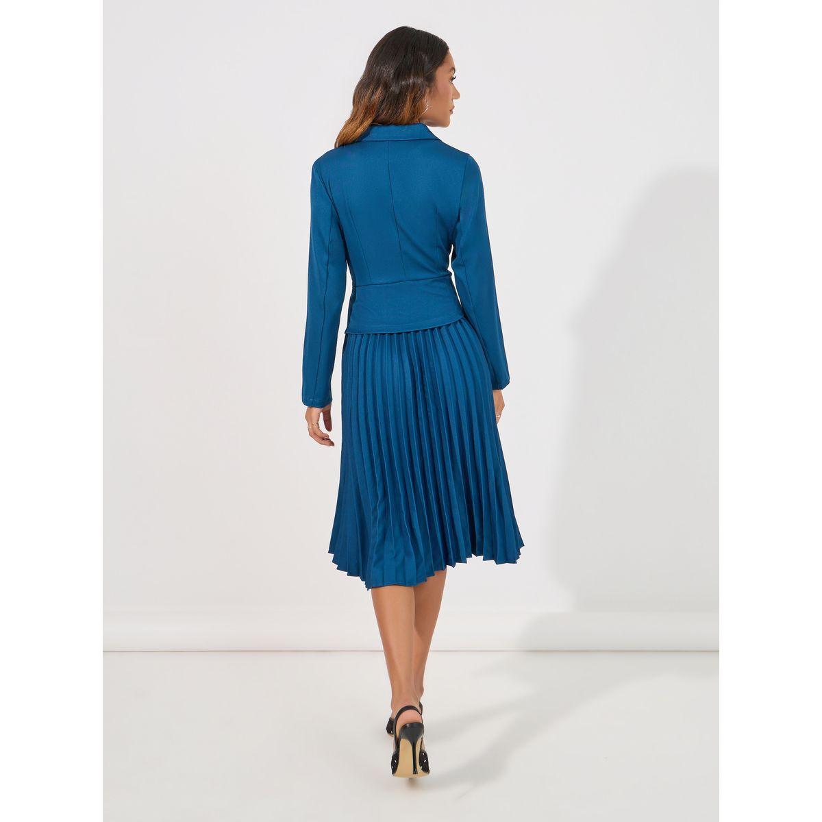 فستان ميدي بنمط بليزر مع حافة غير متماثلة الطول-women-clothing-dresses-image-6