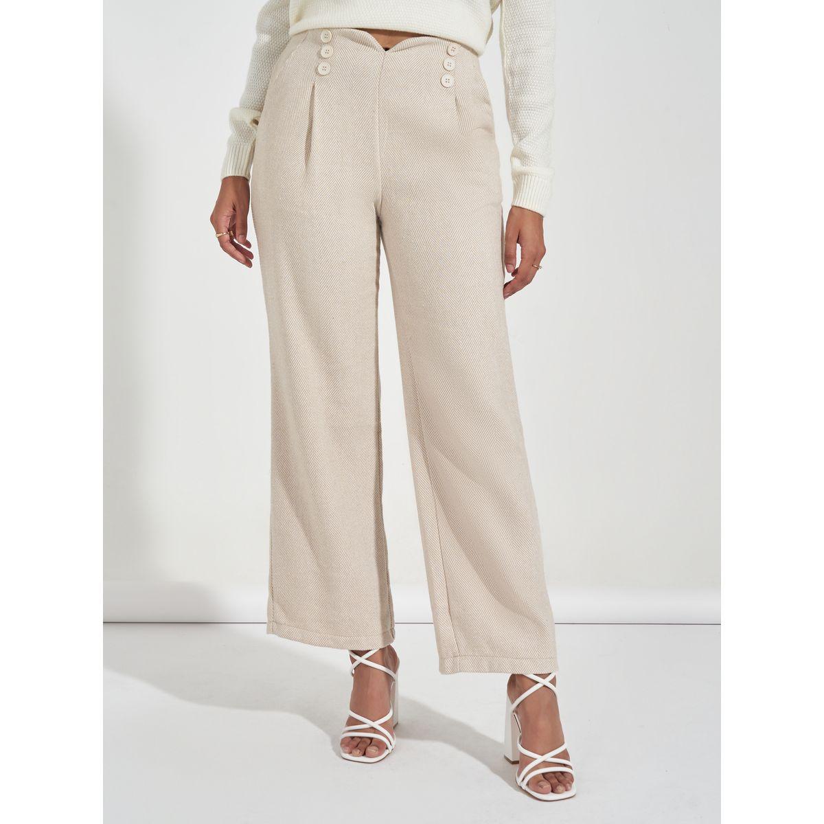 Styli Button Detail Wide Leg Full Length Pants-women-clothing-bottoms-trousers-image-2