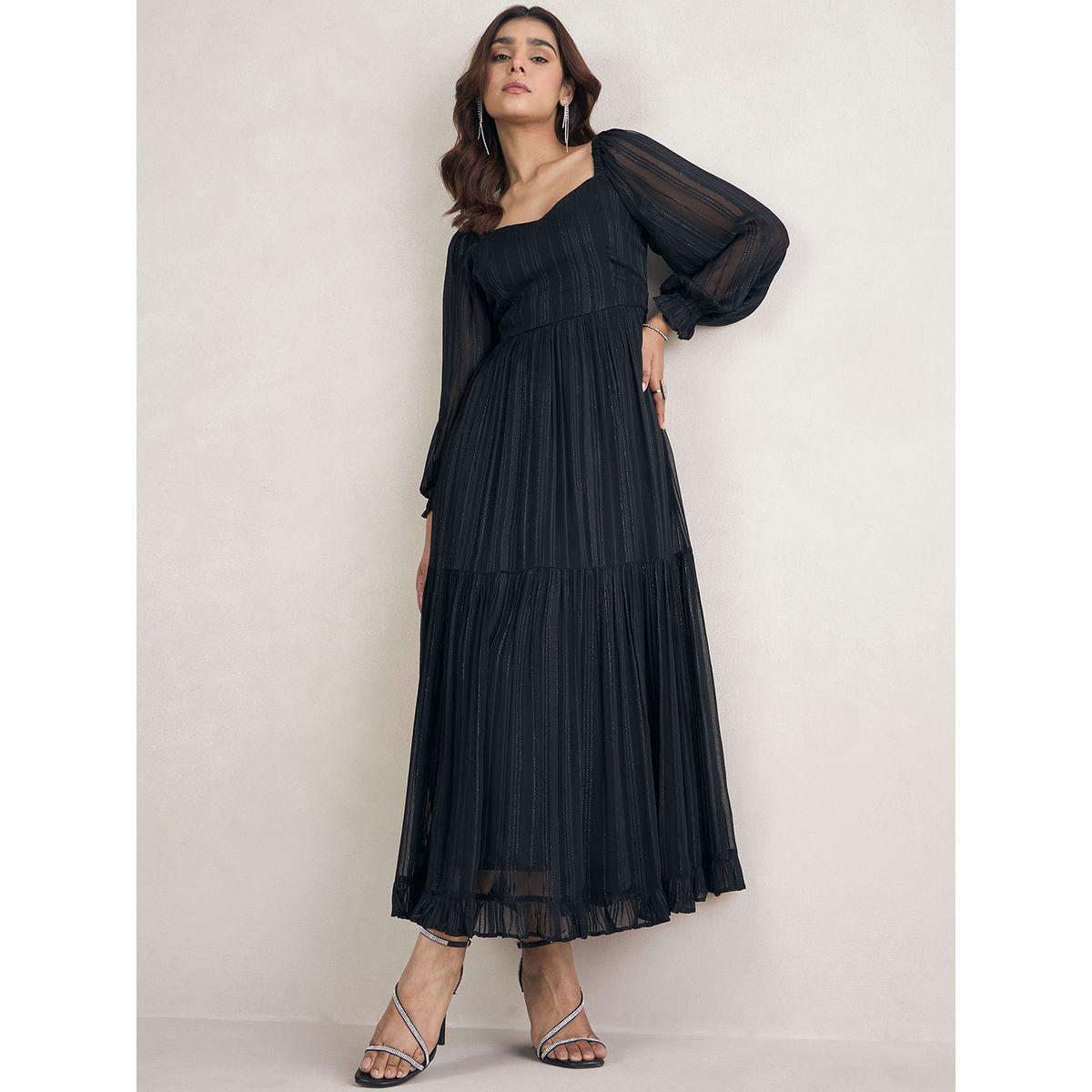 Femmella X Styli  Lurex Sweetheart Neck Maxi Dress-women-clothing-dresses-image-6