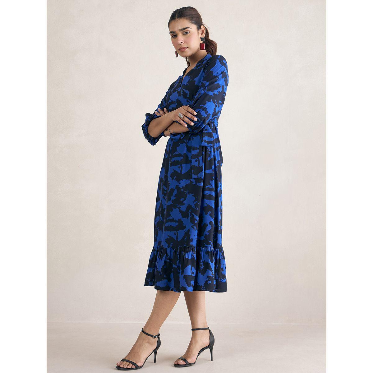 Femmella X Styli  Abstract Print A-Line Midi Dress-women-clothing-dresses-image-2