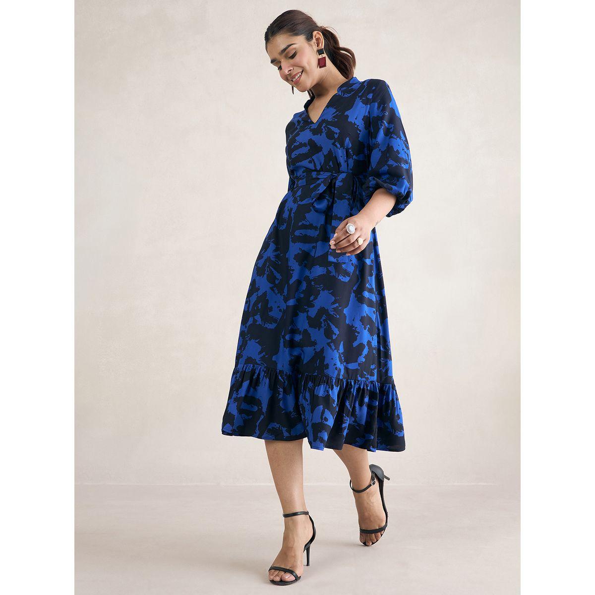 Femmella X Styli  Abstract Print A-Line Midi Dress-women-clothing-dresses-image-5
