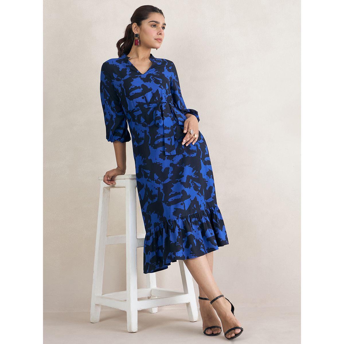 Femmella X Styli  Abstract Print A-Line Midi Dress-women-clothing-dresses-image-6