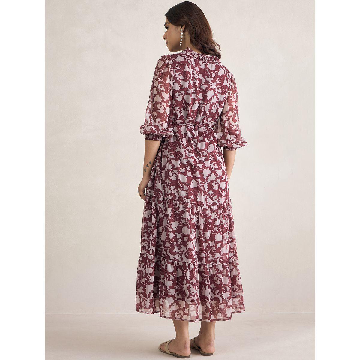 Femmella X Styli  Abstract Print V Neck Maxi Dress-women-clothing-dresses-image-4