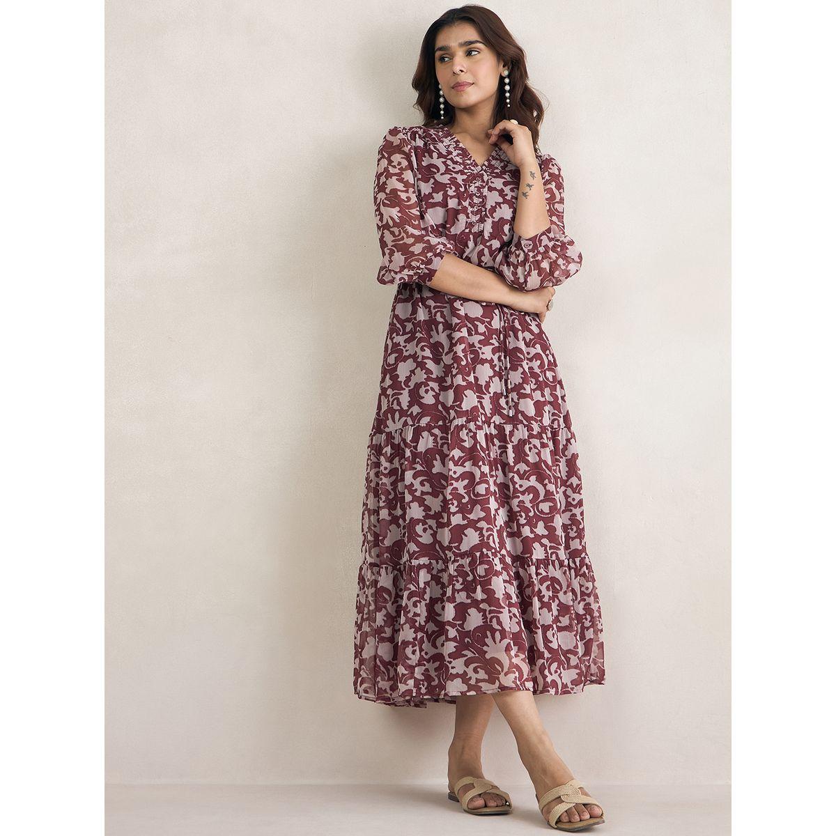 Femmella X Styli  Abstract Print V Neck Maxi Dress-women-clothing-dresses-image-6
