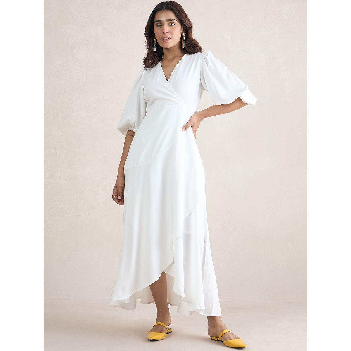 Femmella X Styli  Ruffled Edge Wrap Maxi Dress-women-clothing-dresses-image-1