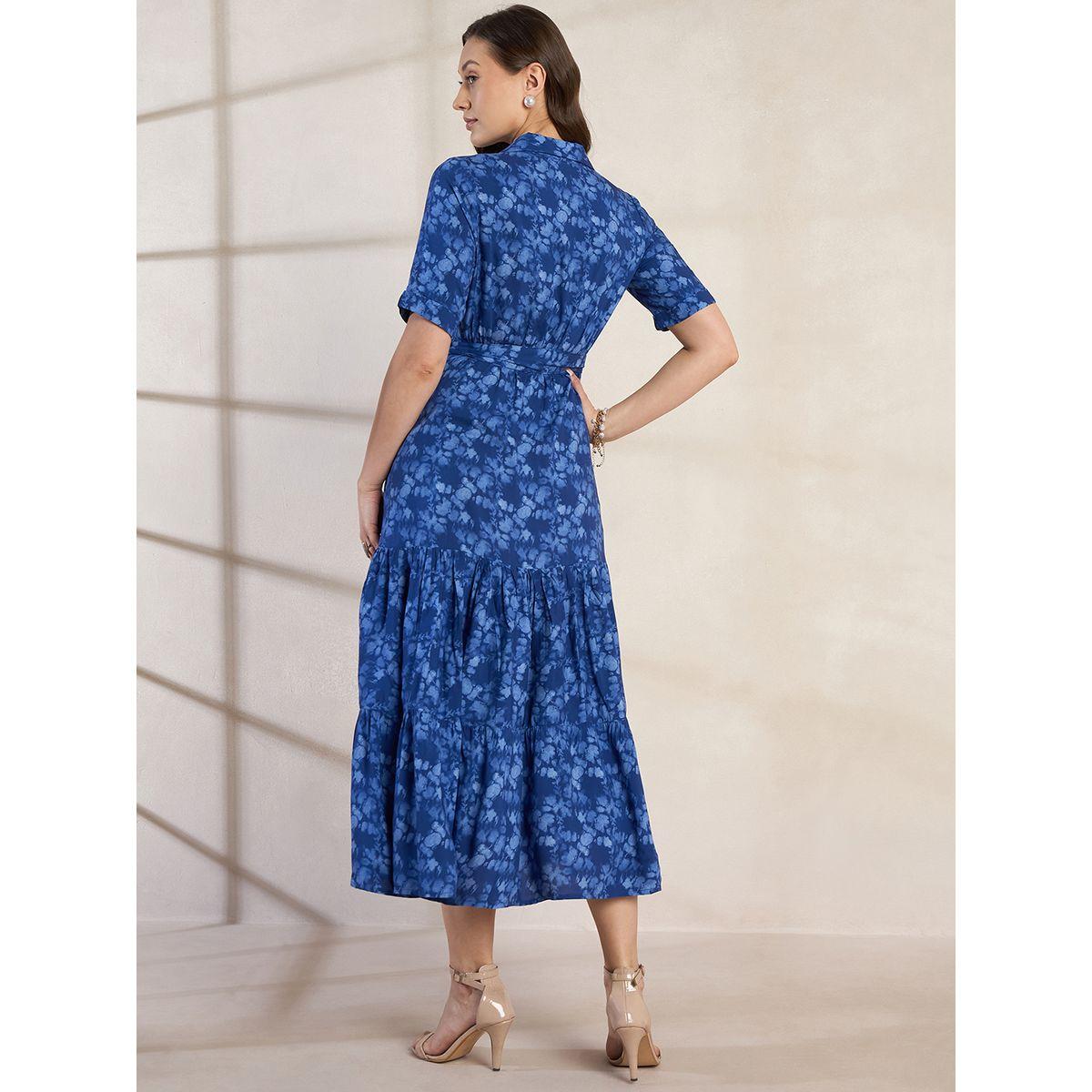 فستان ميدي مطبع بزهور مع حزام خصر فِميلا × ستايلي-women-clothing-dresses-image-5