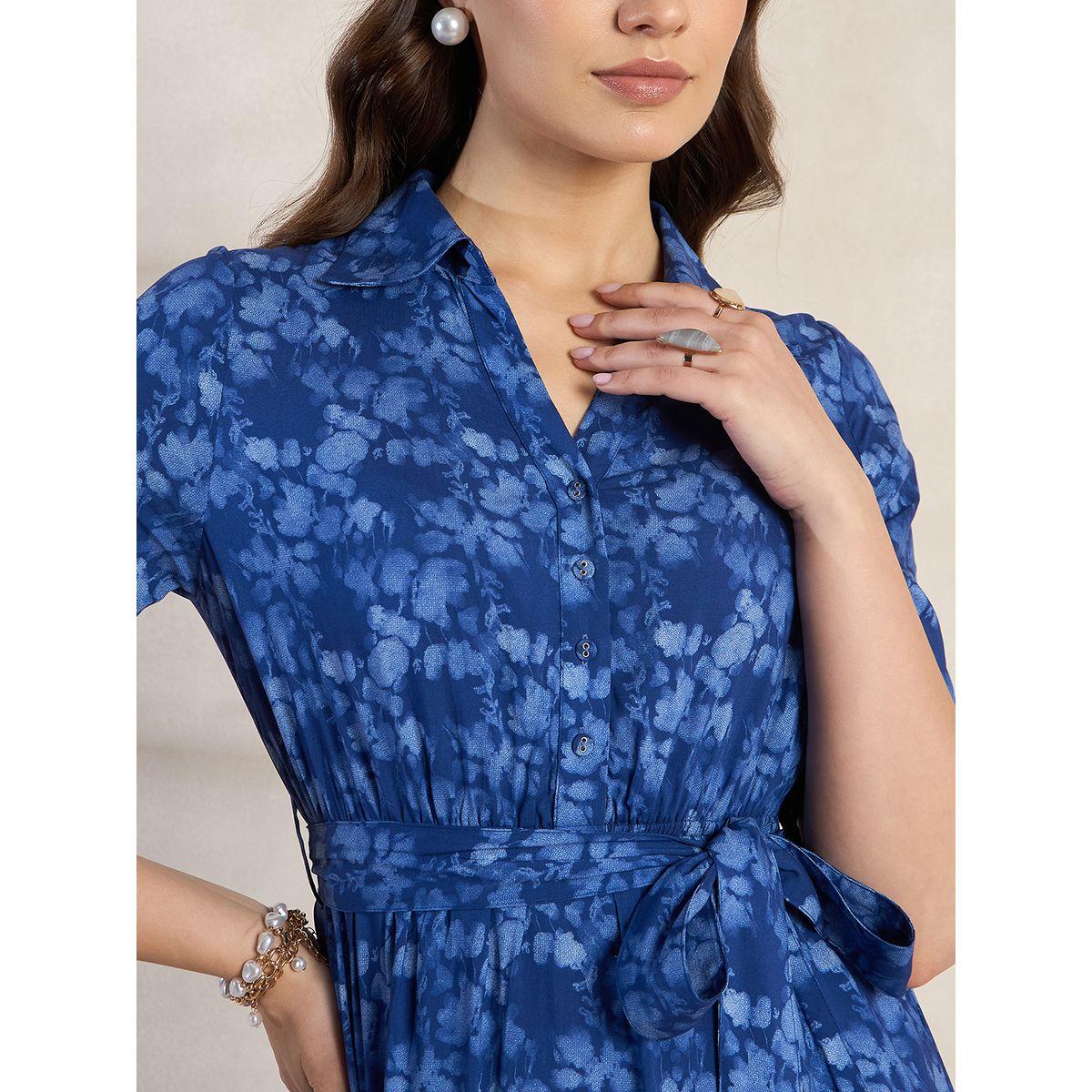فستان ميدي مطبع بزهور مع حزام خصر فِميلا × ستايلي-women-clothing-dresses-image-6