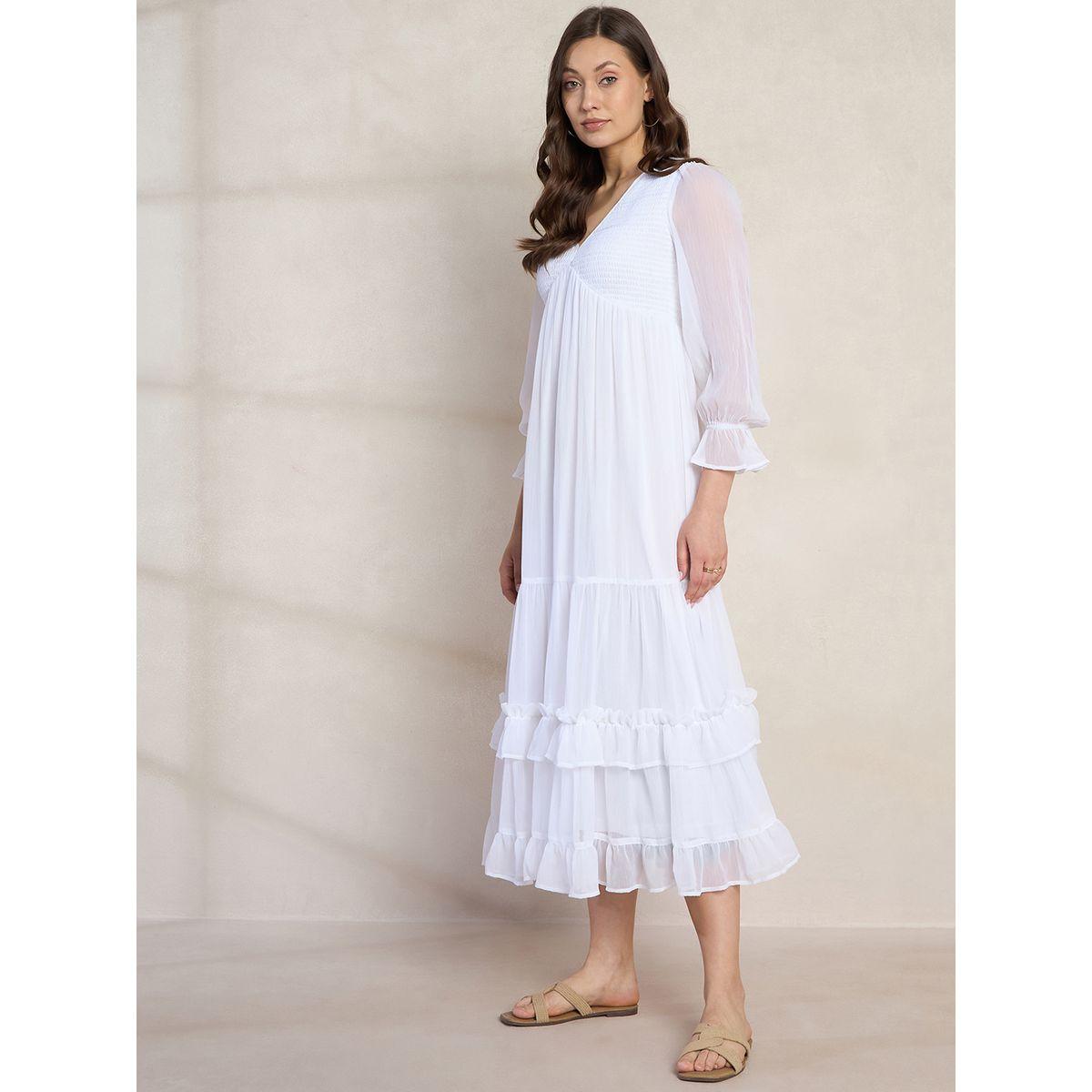 Femmella X Styli  Ruffled Smocking Tiered Maxi Dress-women-clothing-dresses-image-2