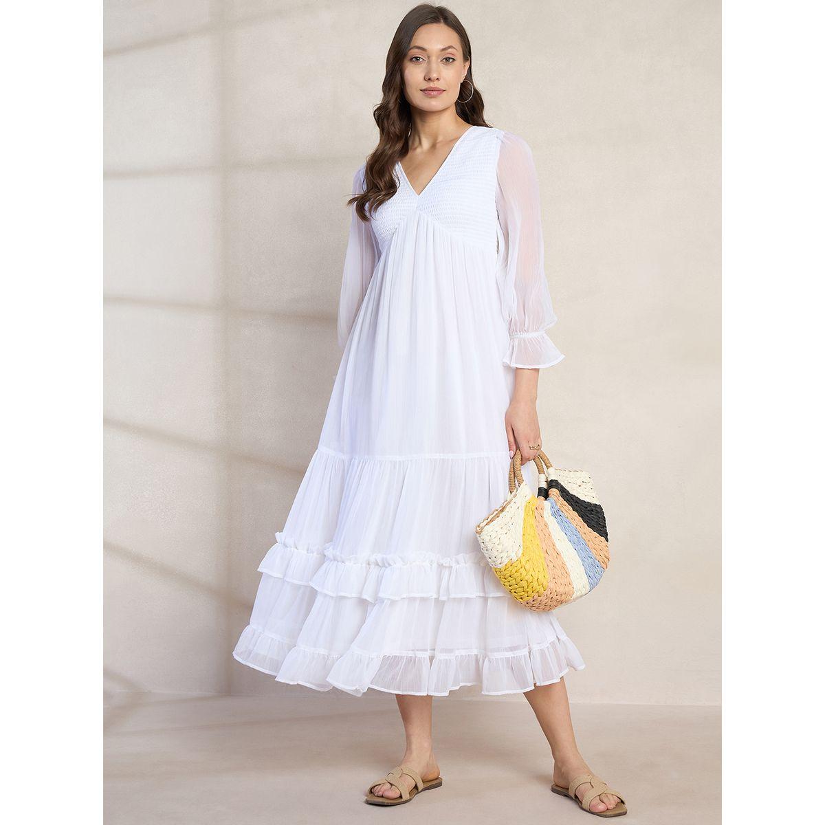 Femmella X Styli  Ruffled Smocking Tiered Maxi Dress-women-clothing-dresses-image-5