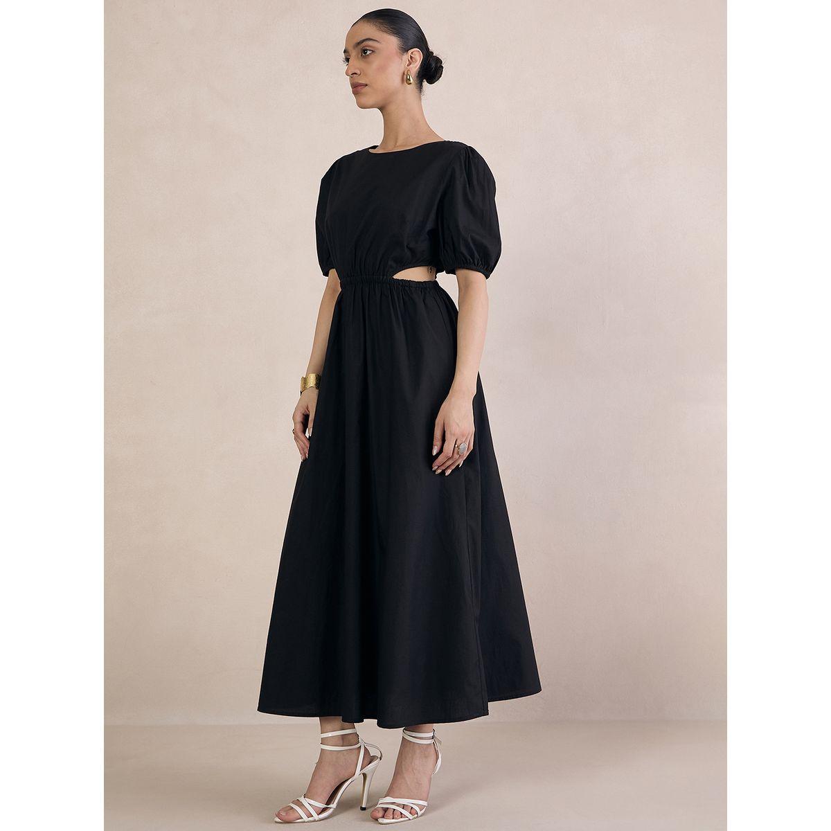 Femmella X Styli  Poplin Cut-Out Waist Detail Maxi Dress-women-clothing-dresses-image-2