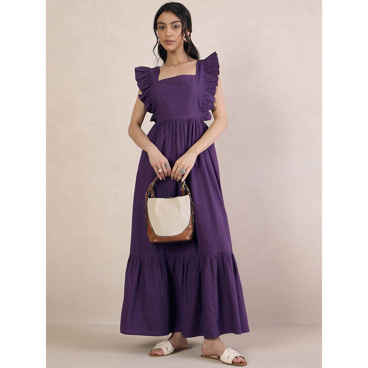 Femmella X Styli  Poplin Tie-Up Back Ruffled Sleeve Maxi Dress-women-clothing-dresses-image-6