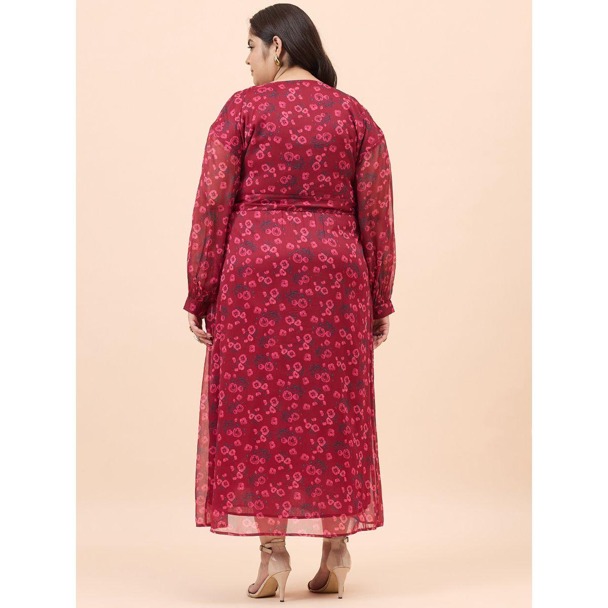 فستان طويل بمقاس كبير وطبعة زهور فِميلا × ستايلي-women-clothing-dresses-image-6