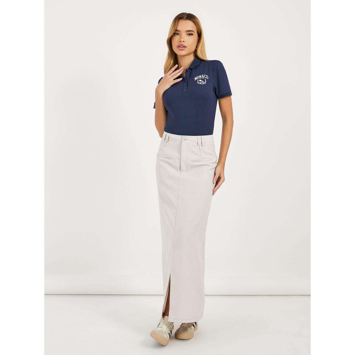 Styli Embroidery Detail Polo Neck Knit Bodysuit-women-clothing-tshirts-image-2