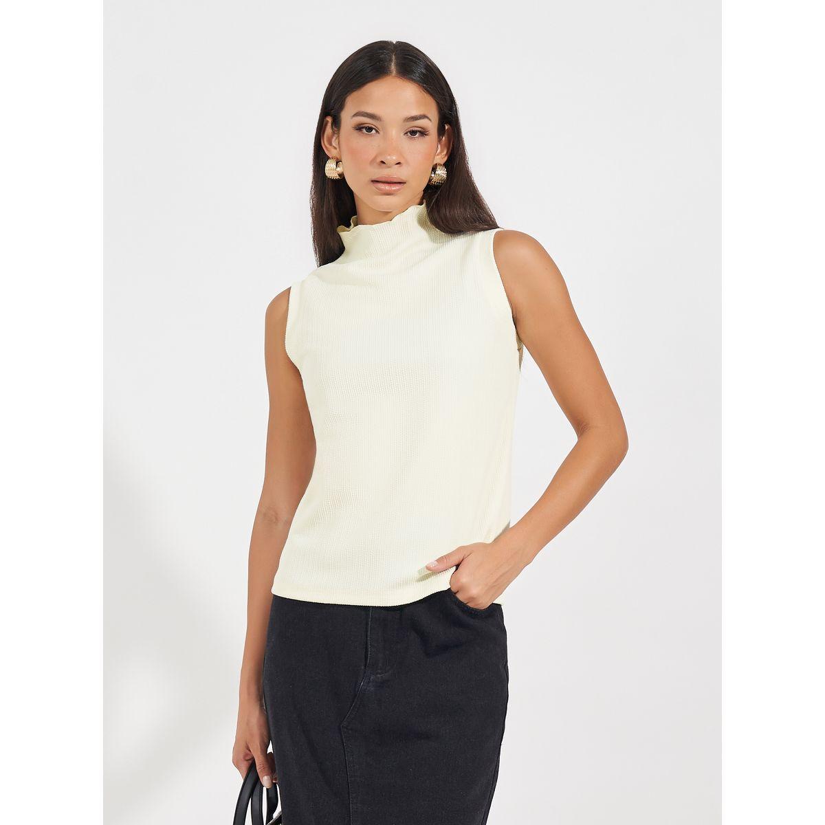 Styli Textured Knit Top with Turtle Neck-women-clothing-shirtsandblouses-blouses-image-1