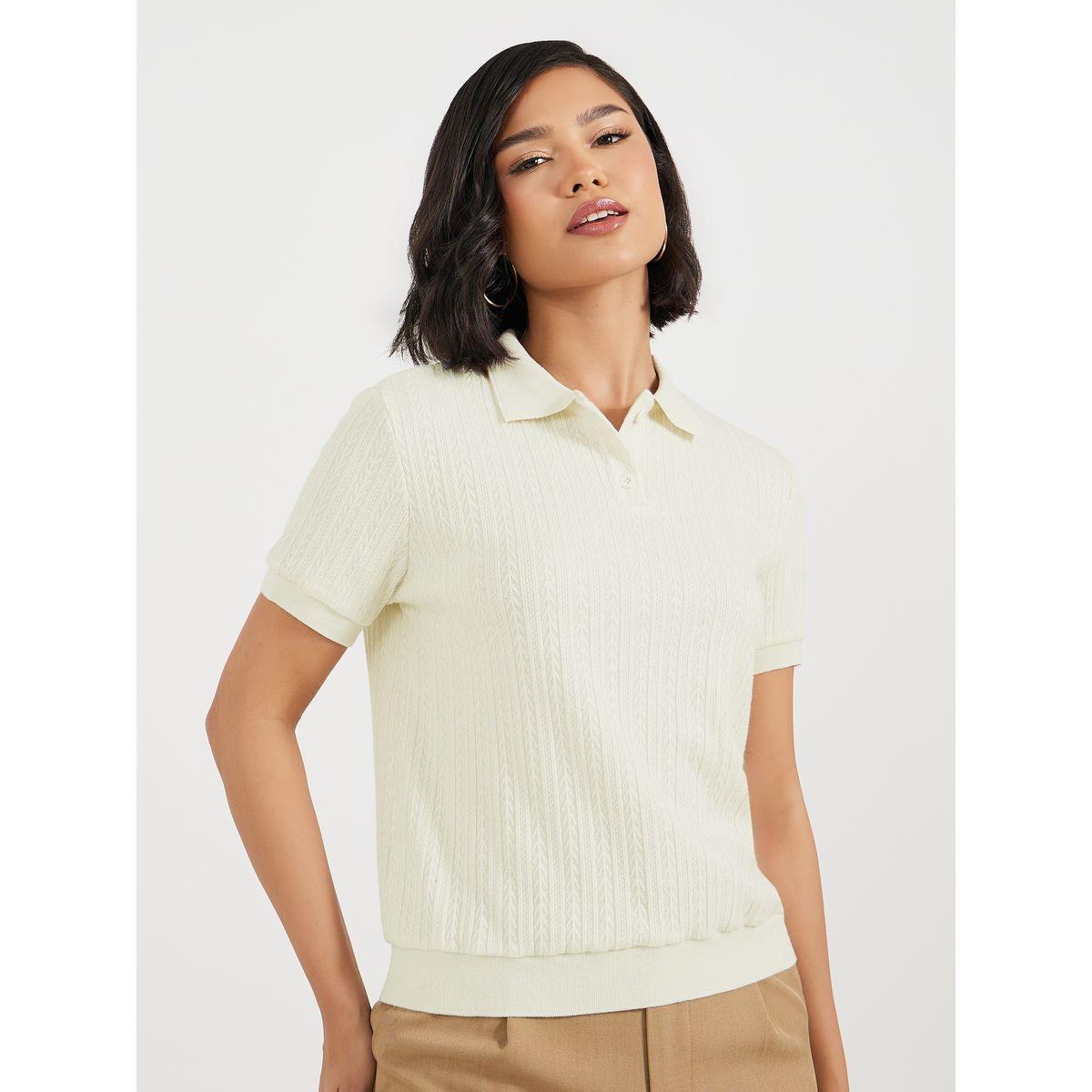 Styli Pointelle Collared Knit Top-women-clothing-shirtsandblouses-blouses-image-3