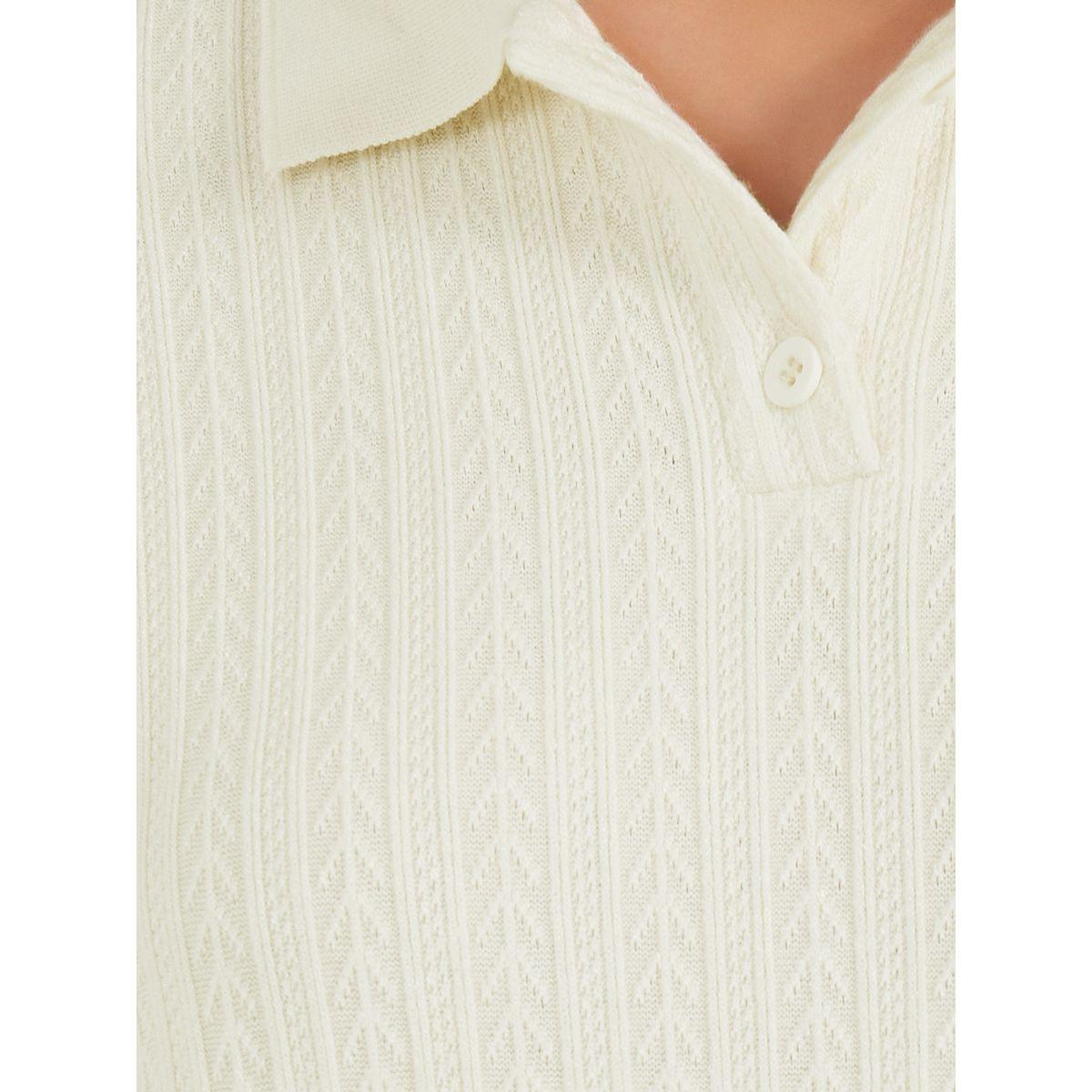 بلوزة محبوكة بتفاصيل مضلعة وأكمام قصيرة-women-clothing-shirtsandblouses-blouses-image-4