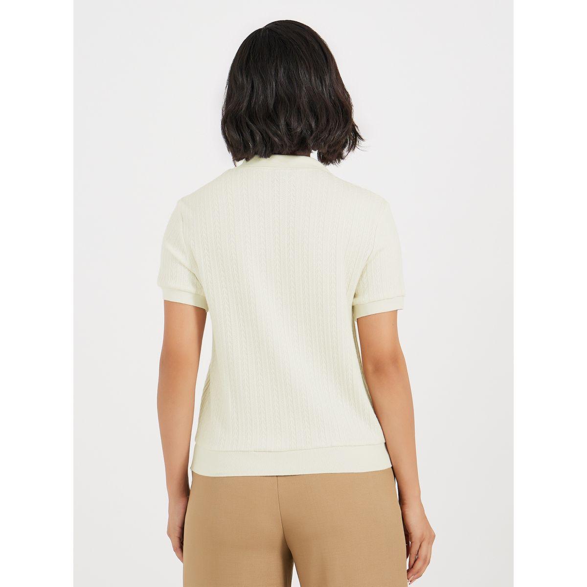 بلوزة محبوكة بتفاصيل مضلعة وأكمام قصيرة-women-clothing-shirtsandblouses-blouses-image-5