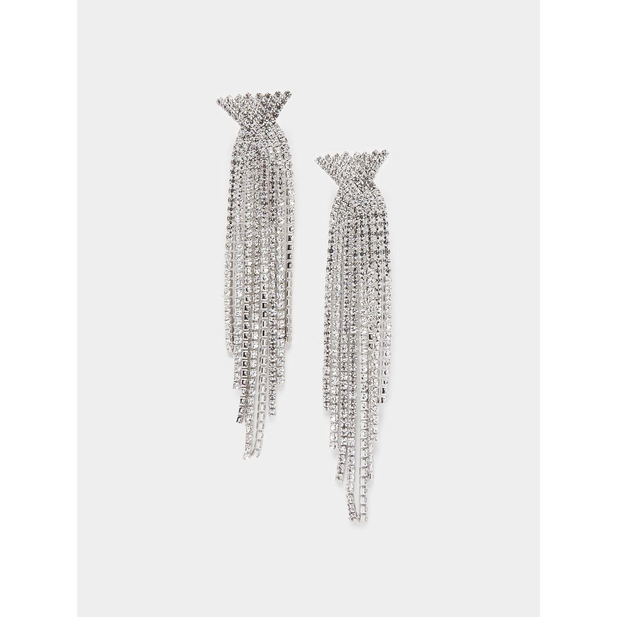 Styli Embellished Tassel Earrings-women-watchesandjewellery-jewellery-earrings-image-1