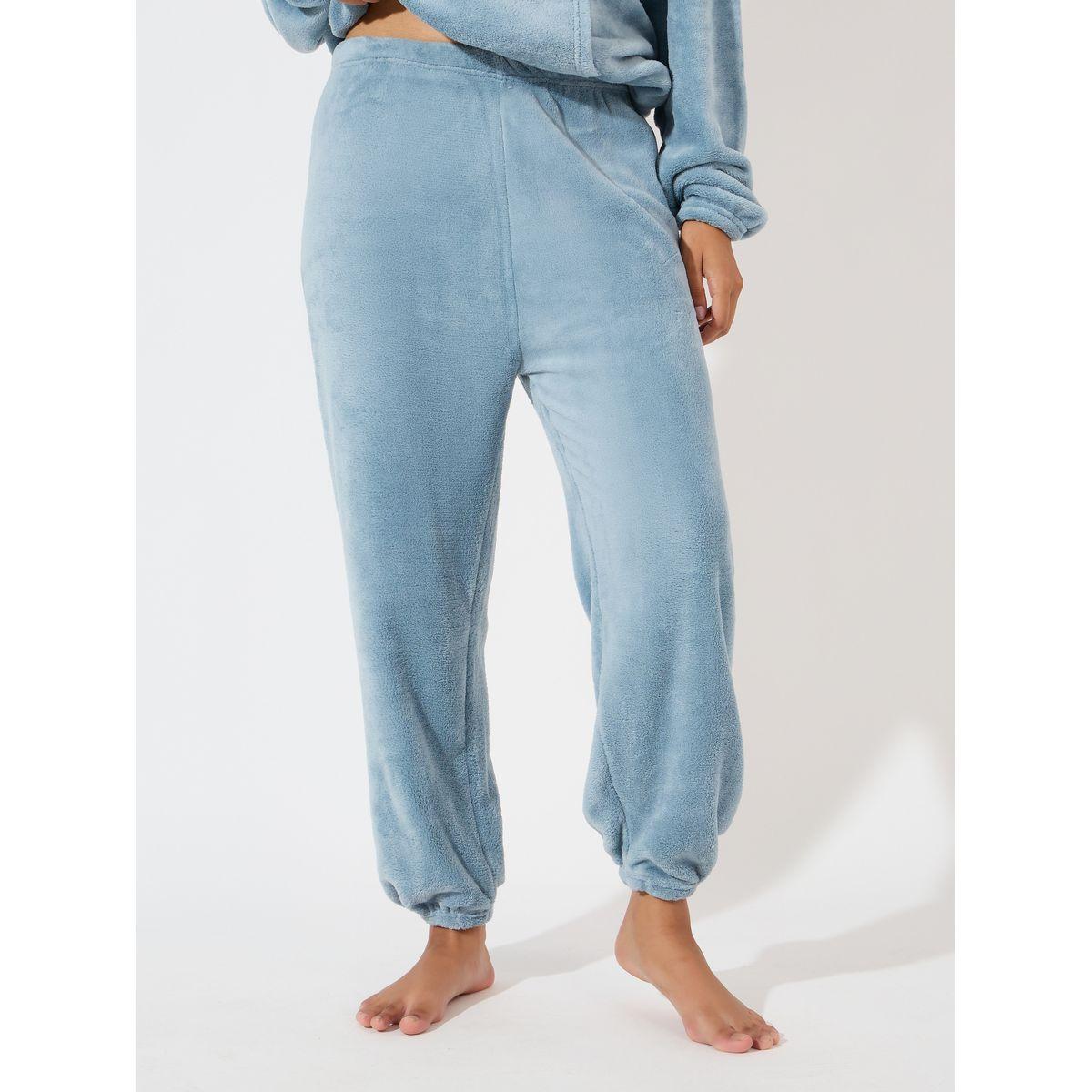 Styli Unwind Drop Shoulder Kangaroo Pocket Fleece Hoodie & Joggers Lounge Set-women-clothing-coordsets-image-5