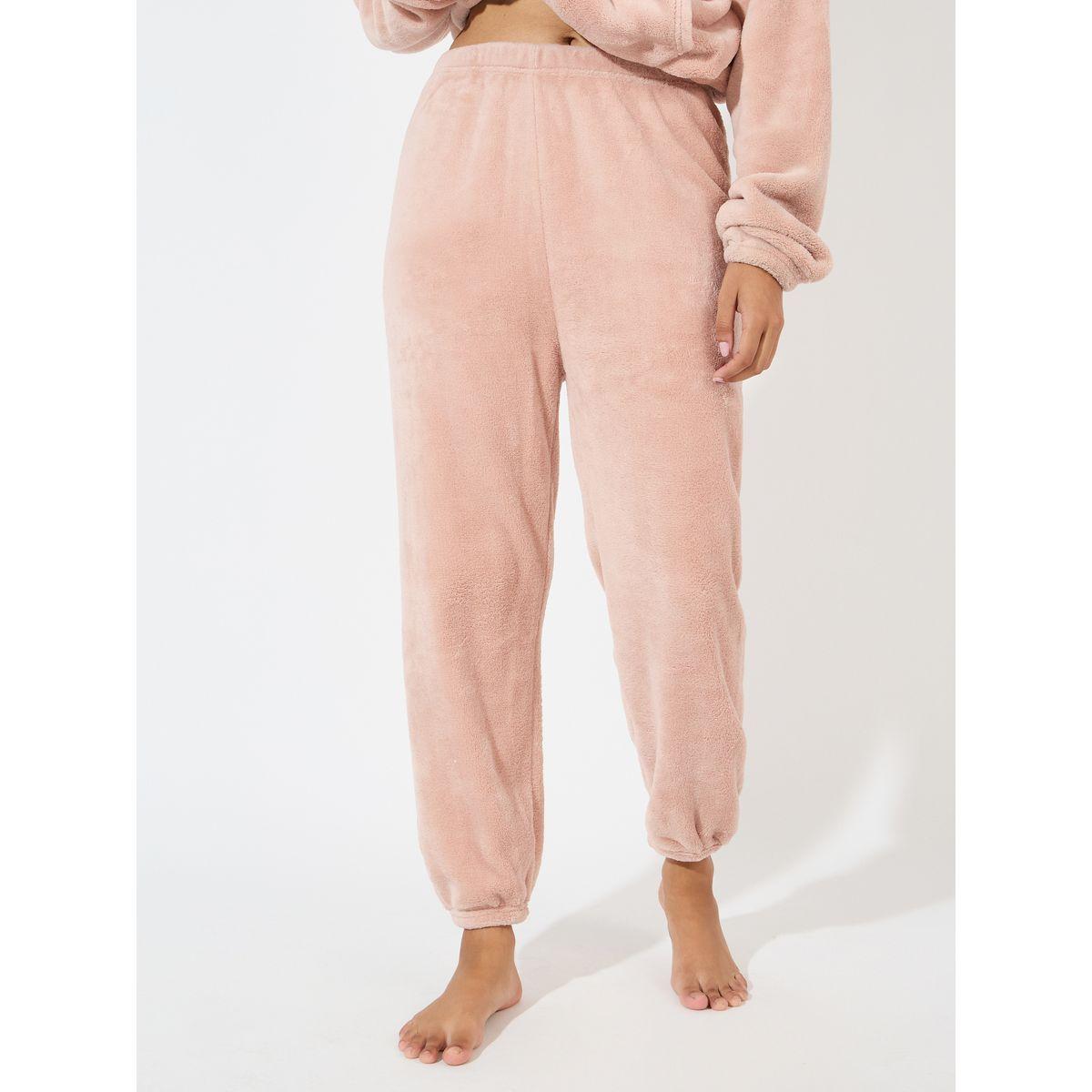 Styli Unwind Drop Shoulder Kangaroo Pocket Fleece Hoodie & Joggers Lounge Set-women-clothing-coordsets-image-5