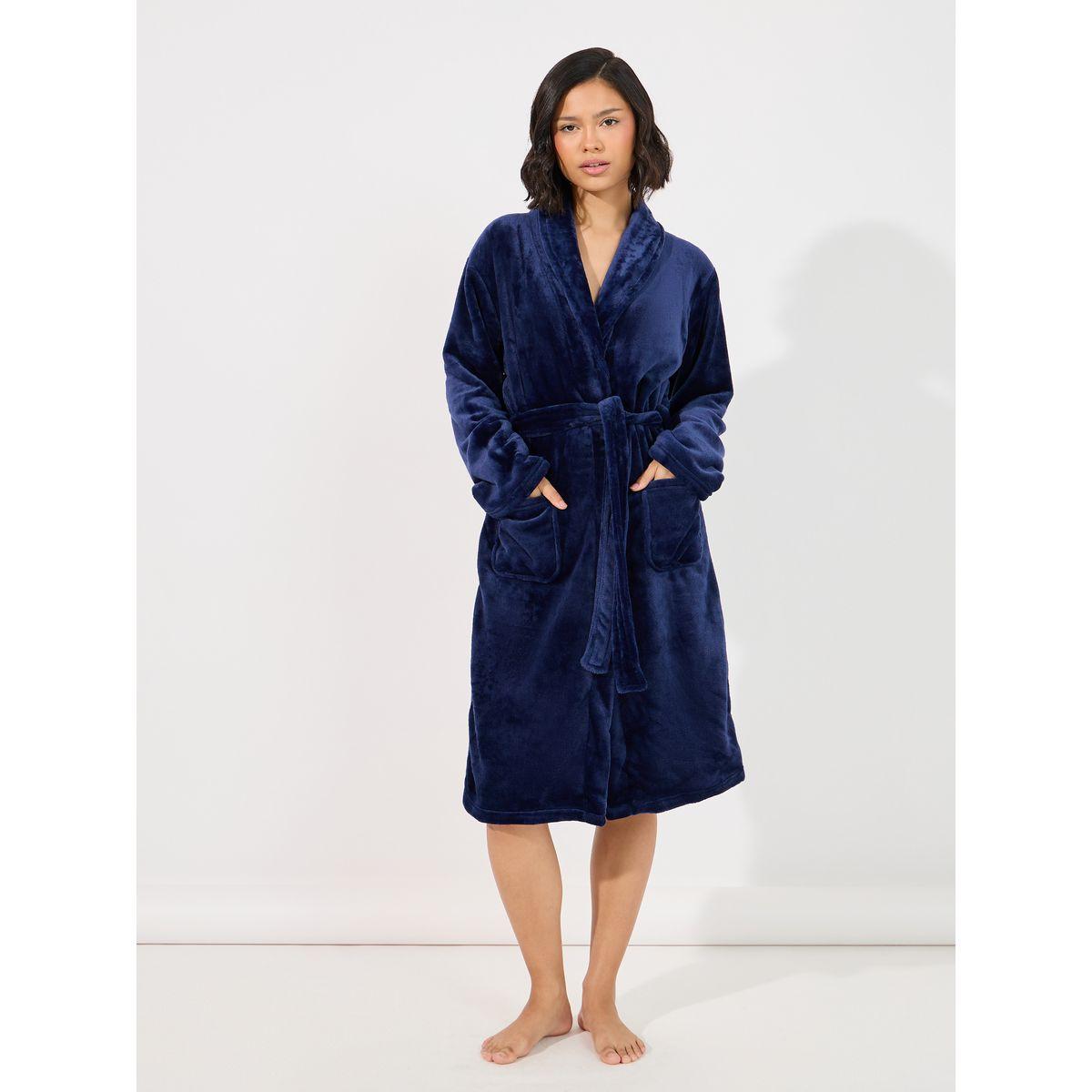 Styli Unwind Shawl Collar Pocket Fleece Robe-women-clothing-nightwear-robes-image-1