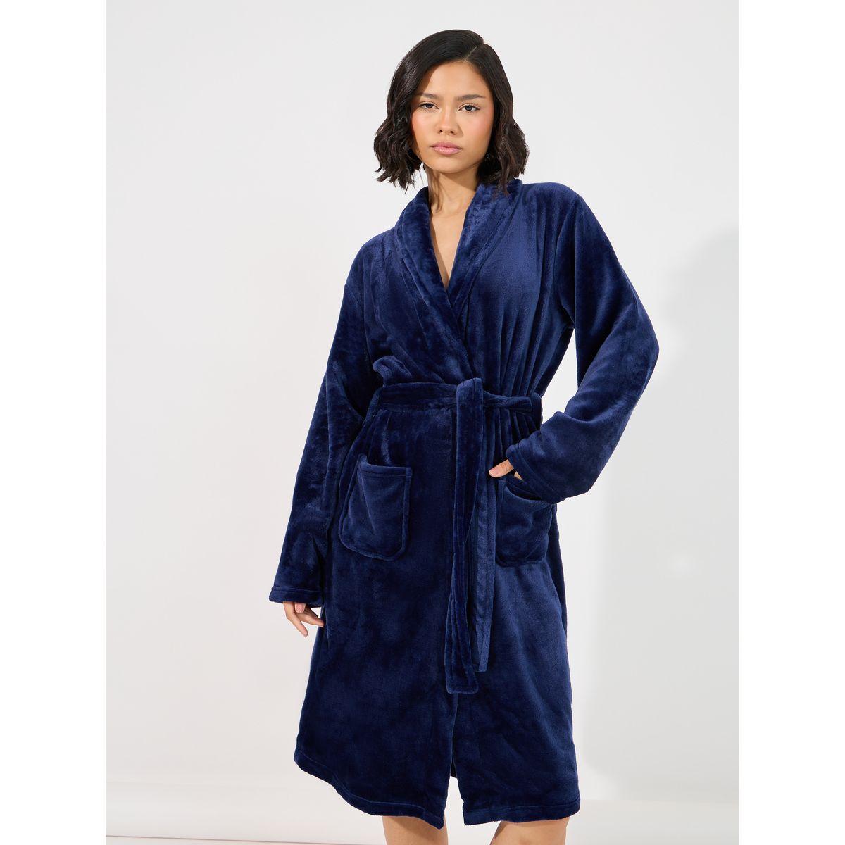 Styli Unwind Shawl Collar Pocket Fleece Robe-women-clothing-nightwear-robes-image-2