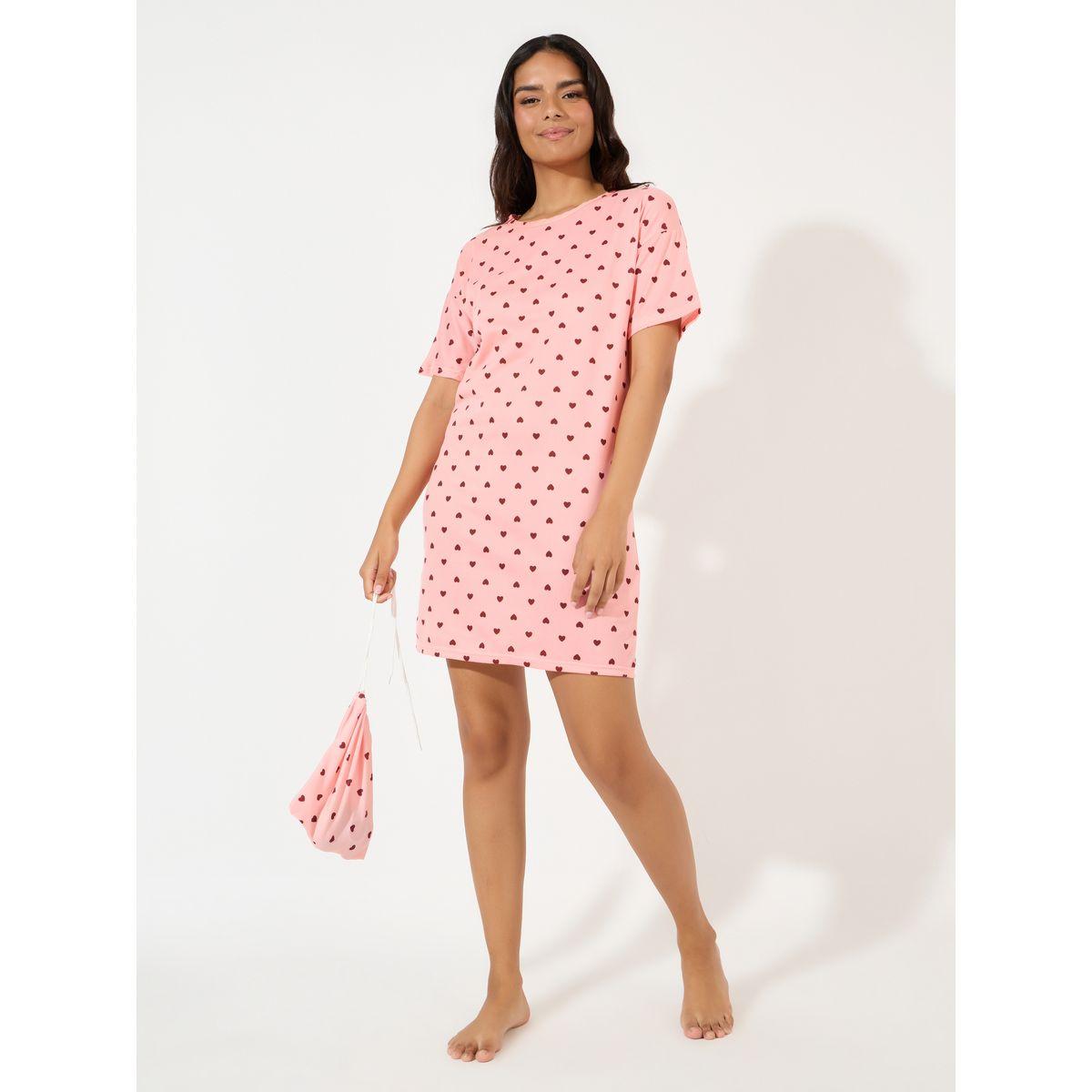 قميص نوم مطبع بالكامل مع شنطة-women-clothing-nightwear-nighties-image-1