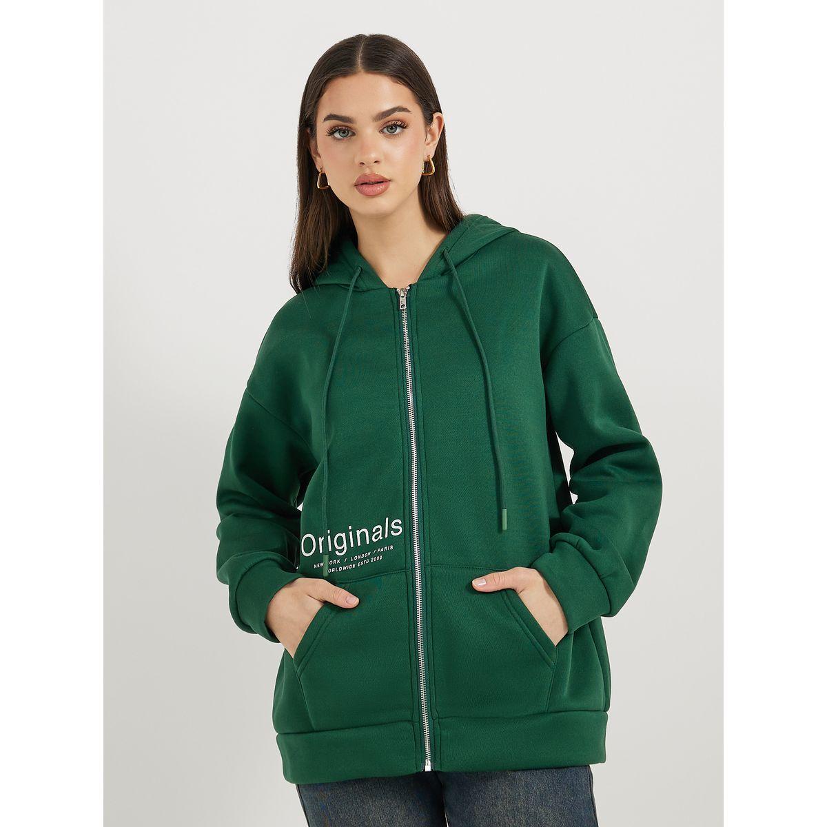 سويت شيرت مطبع بكتابة مع سحَّاب غلق-women-winterwear-hoodiesandsweatshirts-sweatshirts-image-1