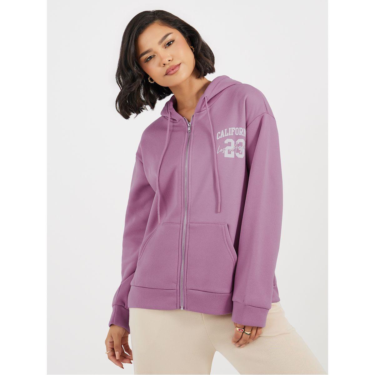 سويت شيرت مطبع بياقة هودي-women-winterwear-hoodiesandsweatshirts-sweatshirts-image-1