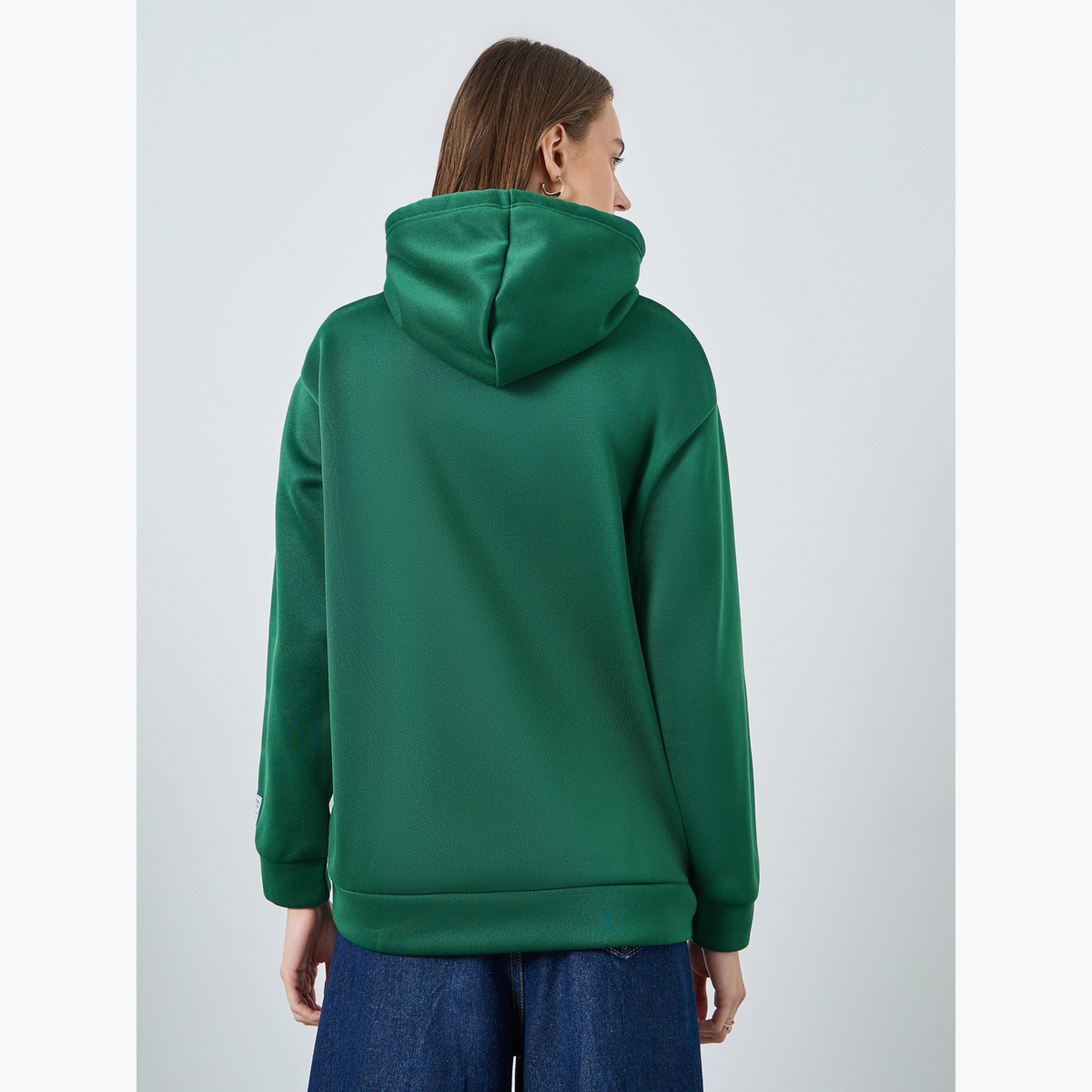 Styli Slogan Print Hooded Neck Long Sleeves Women's Zip Through Hoodie-women-clothing-hoodiesandsweatshirts-hoodies-image-4