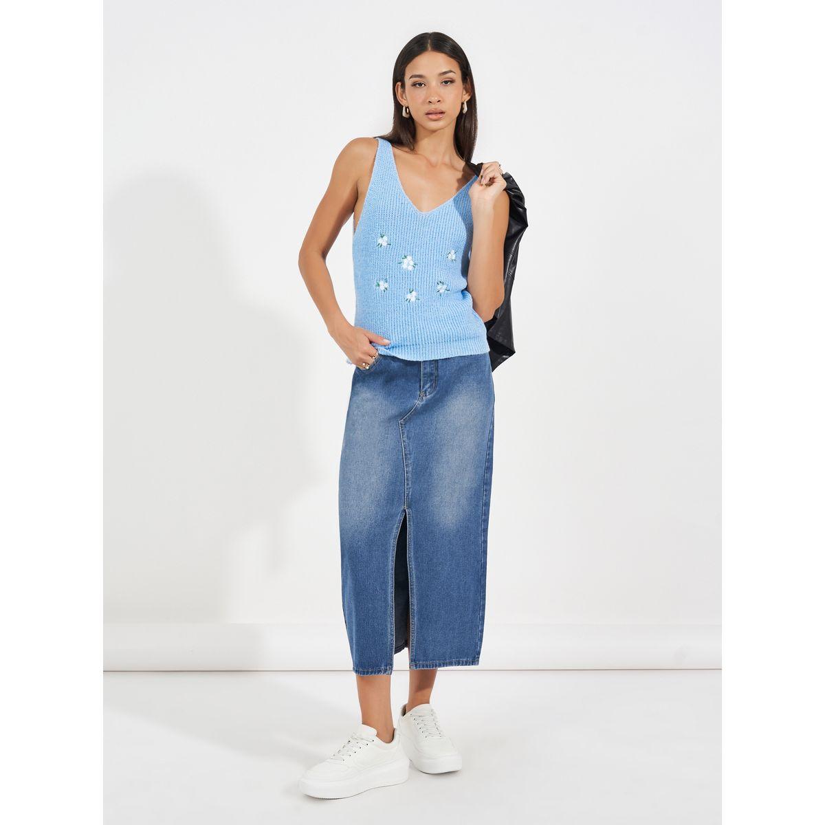 Styli Floral Pattern Flat Knit Top-women-clothing-shirtsandblouses-blouses-image-2