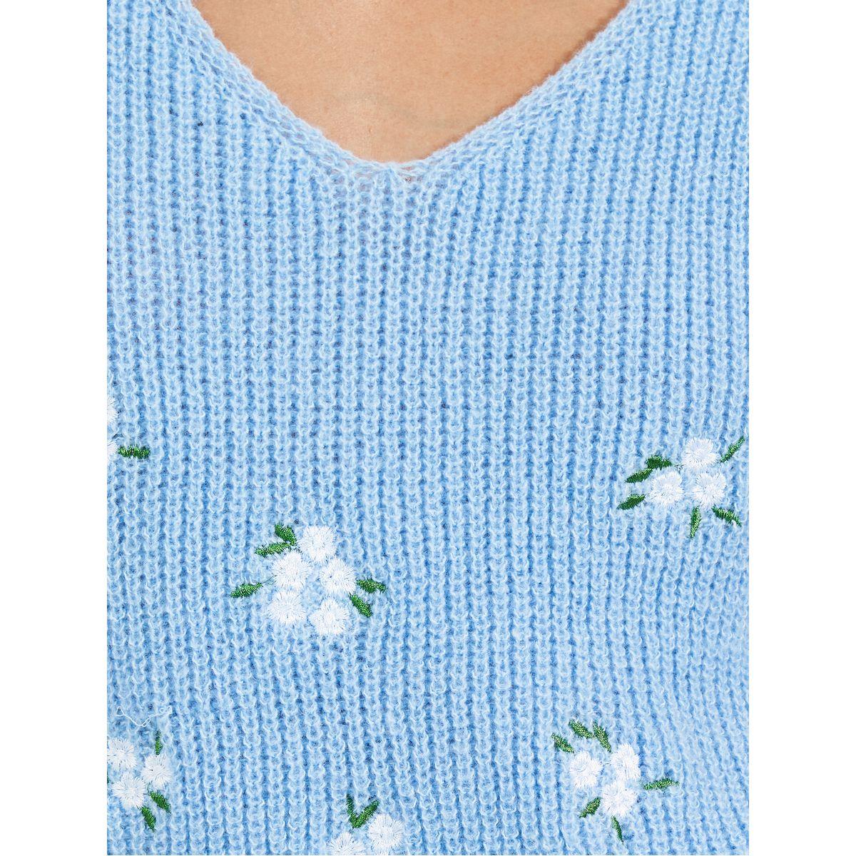 Styli Floral Pattern Flat Knit Top-women-clothing-shirtsandblouses-blouses-image-4