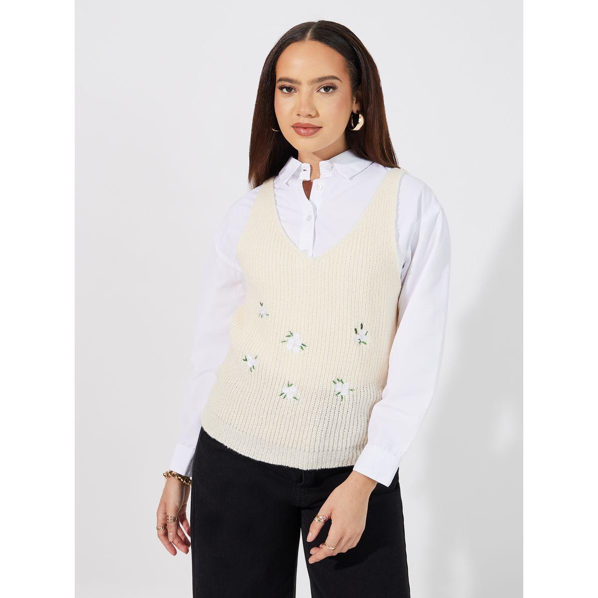 Styli Floral Pattern Flat Knit Top-women-clothing-shirtsandblouses-blouses-image-3