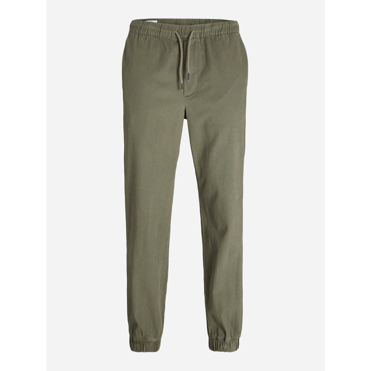 Jack & Jones Solid Cuffed Joggers with Drawstring-men-clothing-bottoms-joggers-image-1