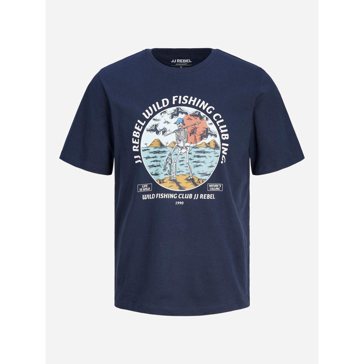 تيشيرت بياقة دائرية وطبعة جرافيك-men-clothing-tshirtsandpolos-tshirts-image-1