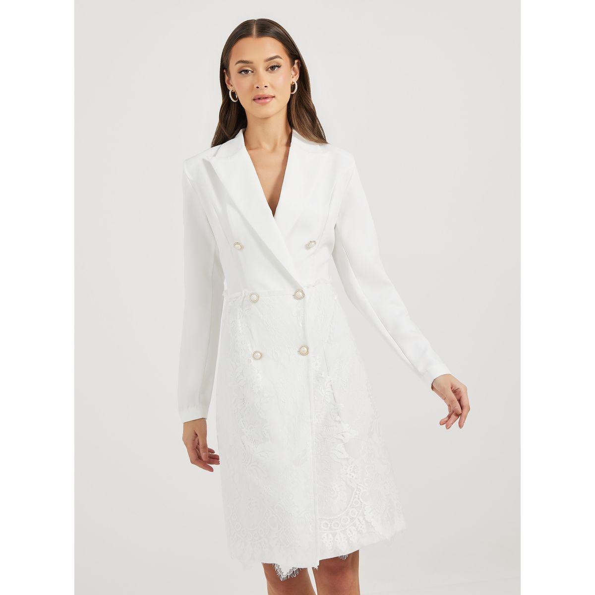 Styli Lace Insert Blazer Knee Length Dress-women-clothing-dresses-image-1