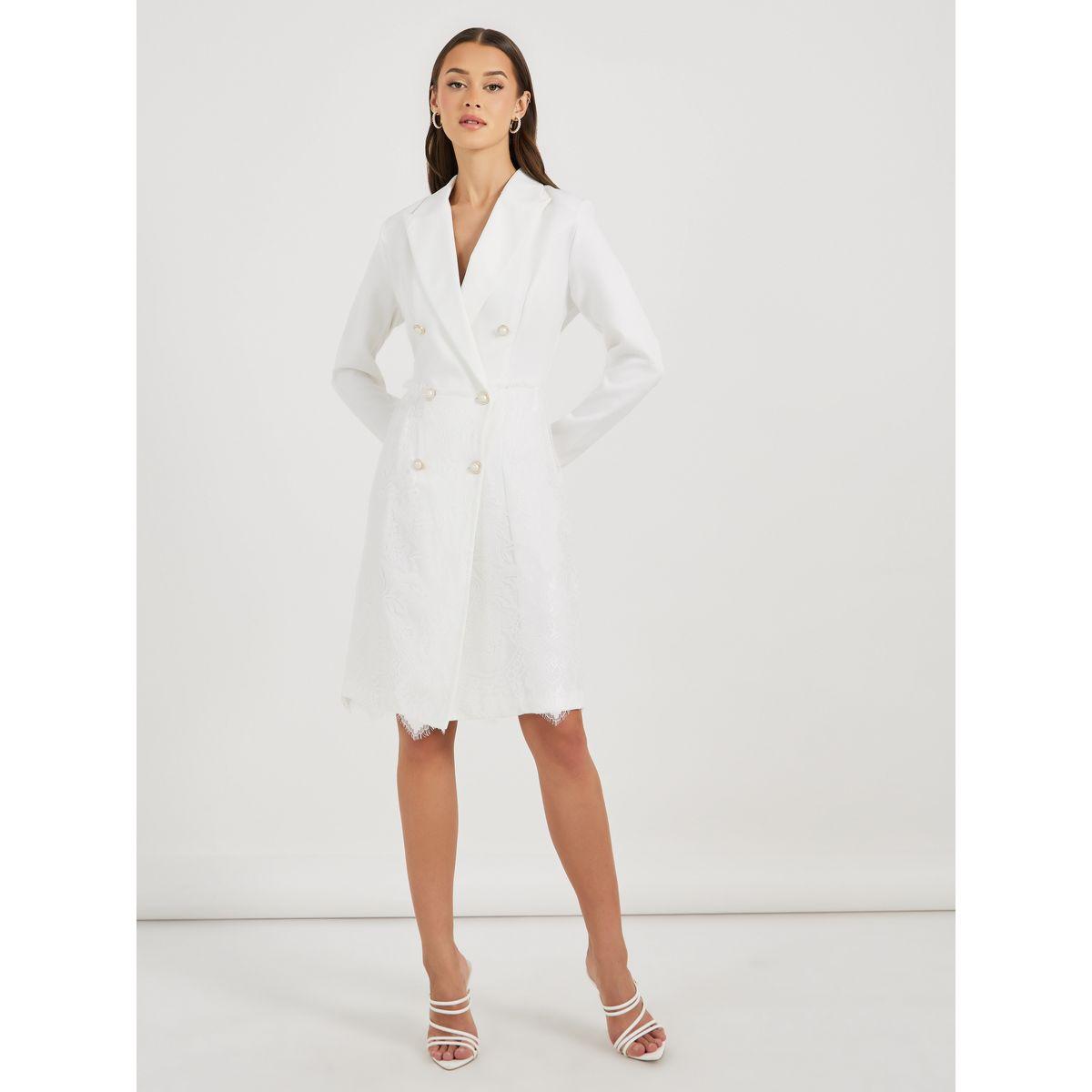 Styli Lace Insert Blazer Knee Length Dress-women-clothing-dresses-image-2