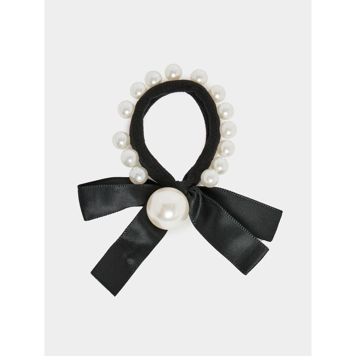 Styli Ribbon Big Pearl Hair Tie-women-hairaccessories-bands-image-1