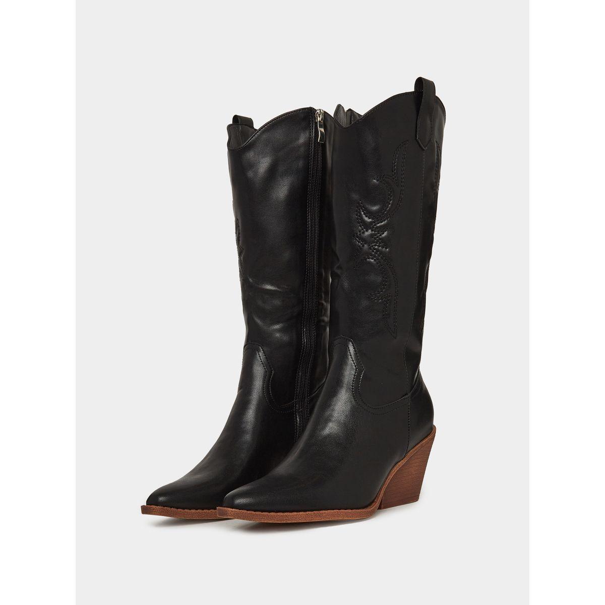Styli Embroidered Detail Cowboy Boots-women-shoes-boots-image-3