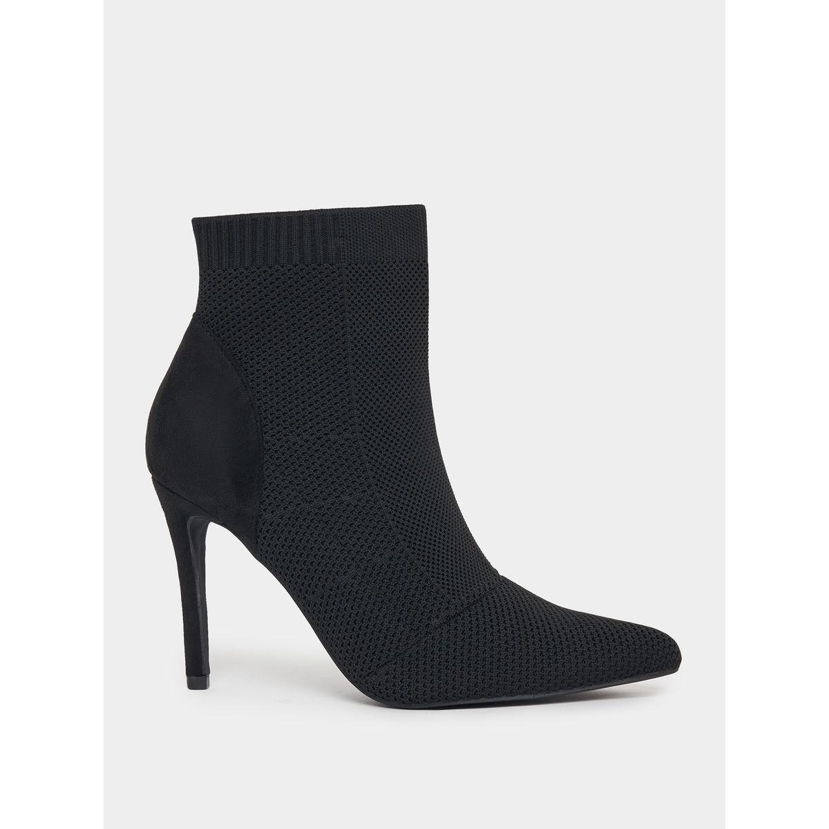 Styli Pointed Toe Knit High Heel Boots-women-shoes-boots-image-1
