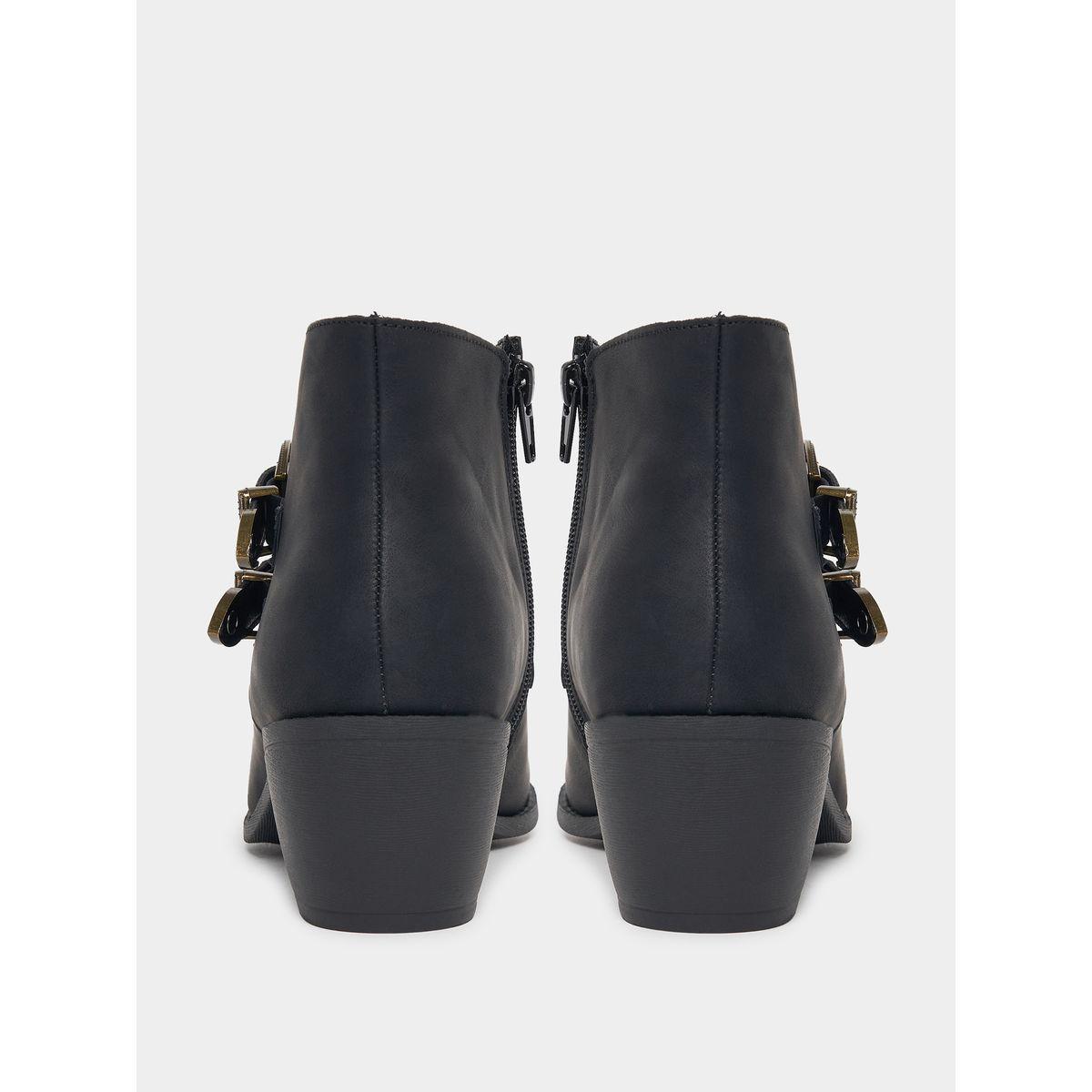 Styli Buckle Accent Pointed Toe Ankle Boots-women-shoes-boots-image-4
