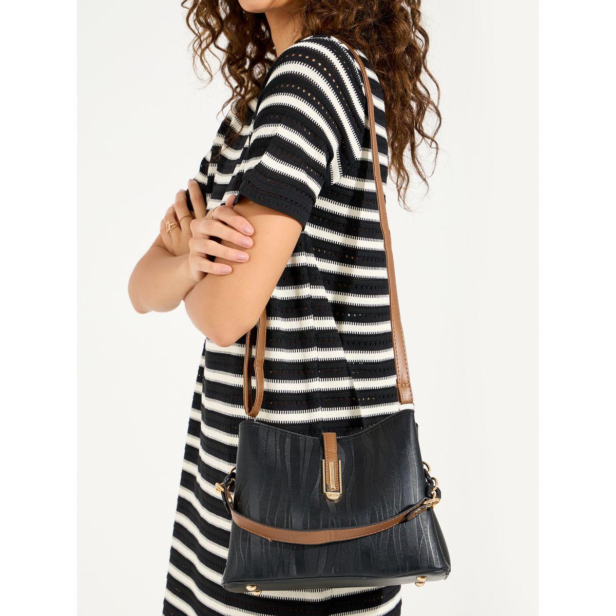Styli Textured Tote Bag with Detachable Strap-women-bagsandwallets-handbags-image-4