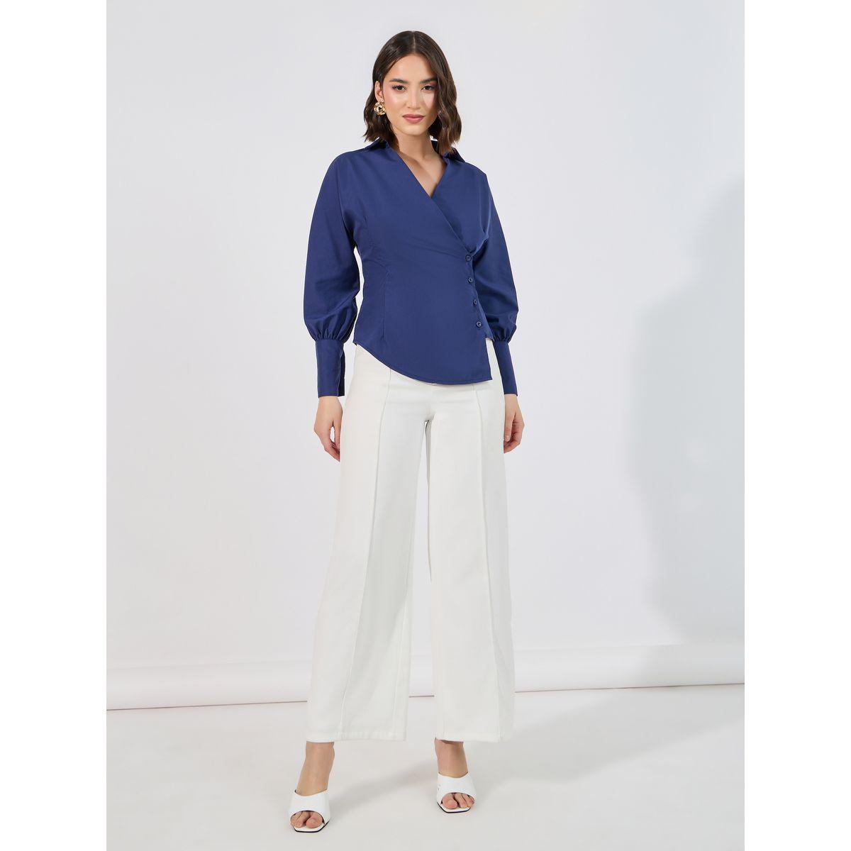 بلوزة بأكمام بالون مع أزرار غلق-women-clothing-shirtsandblouses-blouses-image-3